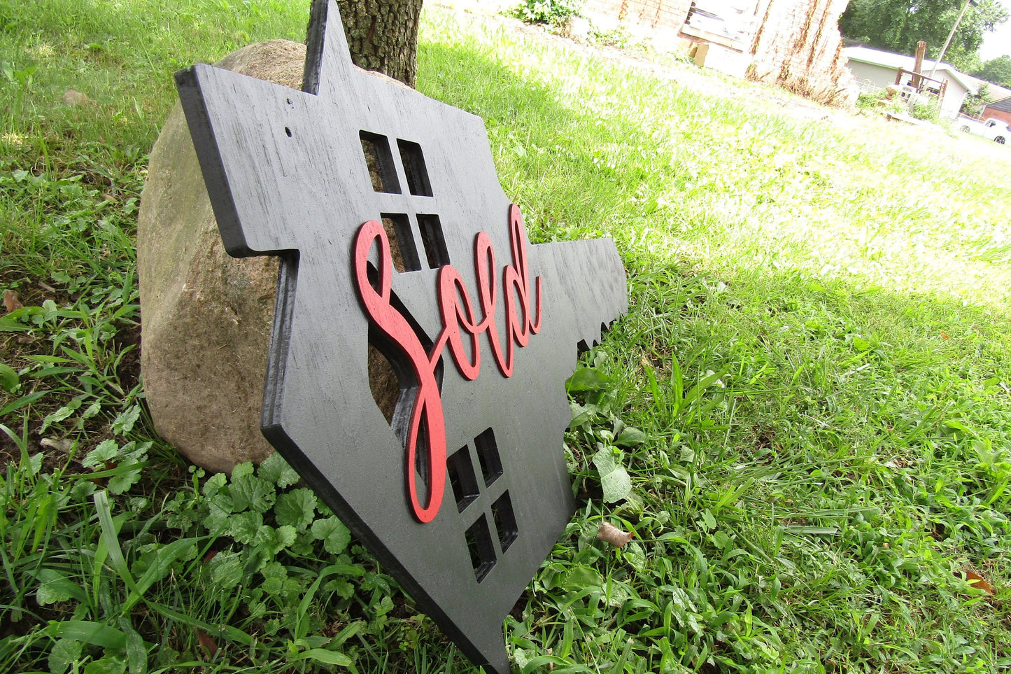 Custom Realtor Reality Sold Sign Contoured Business Commerical Signage Key New Home Made to Order Store Front Logo Wooden Handmade