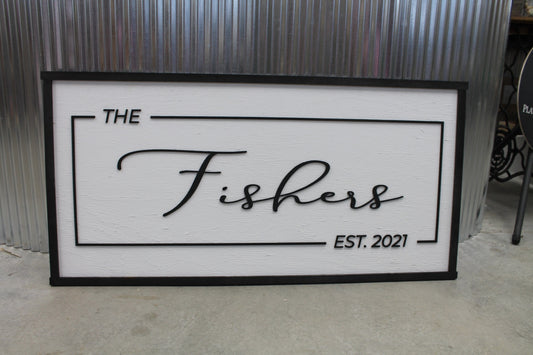 Custom Last Name Established Wood Laser Cut Out 3D Sign Elevated Letters Personalized Wedding Gift New Home Bridal Gift Renew Vows