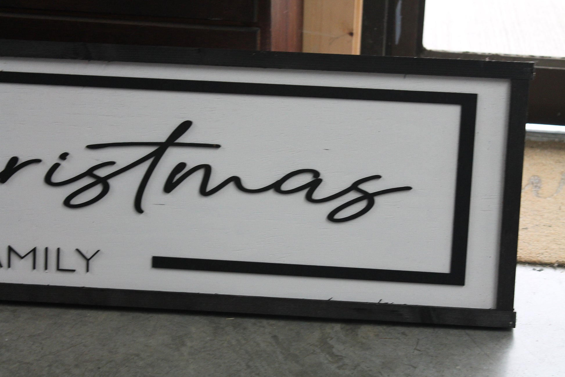 Custom Last Name Wood Laser Cut Out 3D Sign Elevated Letters Personalized Merry Christmas Rustic Farmhouse Winter