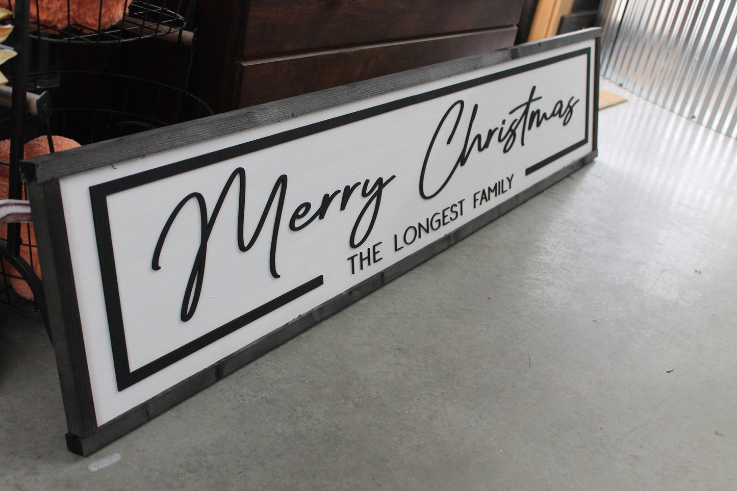 Custom Last Name Wood Laser Cut Out 3D Sign Elevated Letters Personalized Merry Christmas Rustic Farmhouse Winter