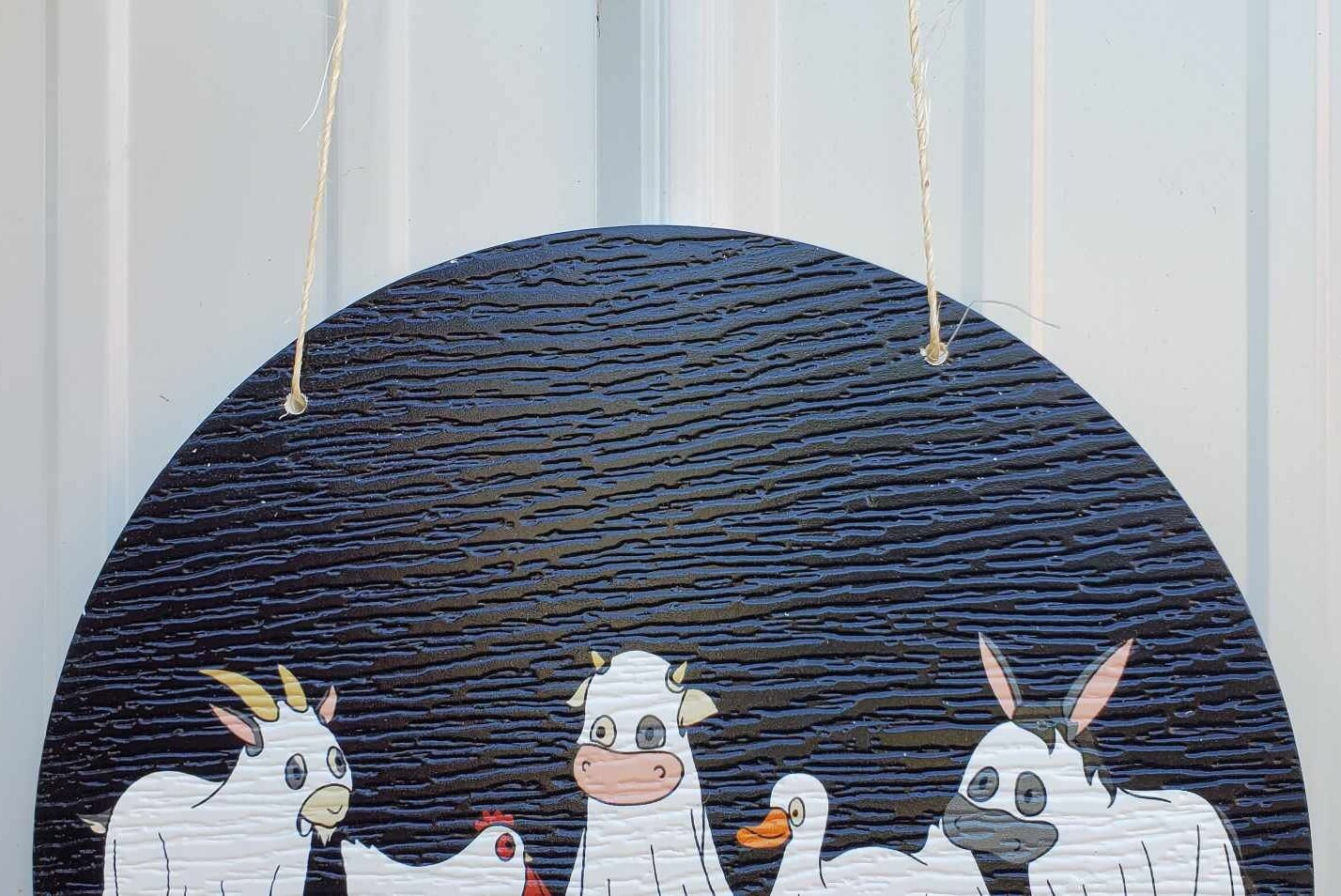 Halloween Ghosts Farm Animals Goat Donkey Goat Duck Chicken Dress Up Trick or Treat PVC Weather Proof Printed Doorhanger Outdoor Cute