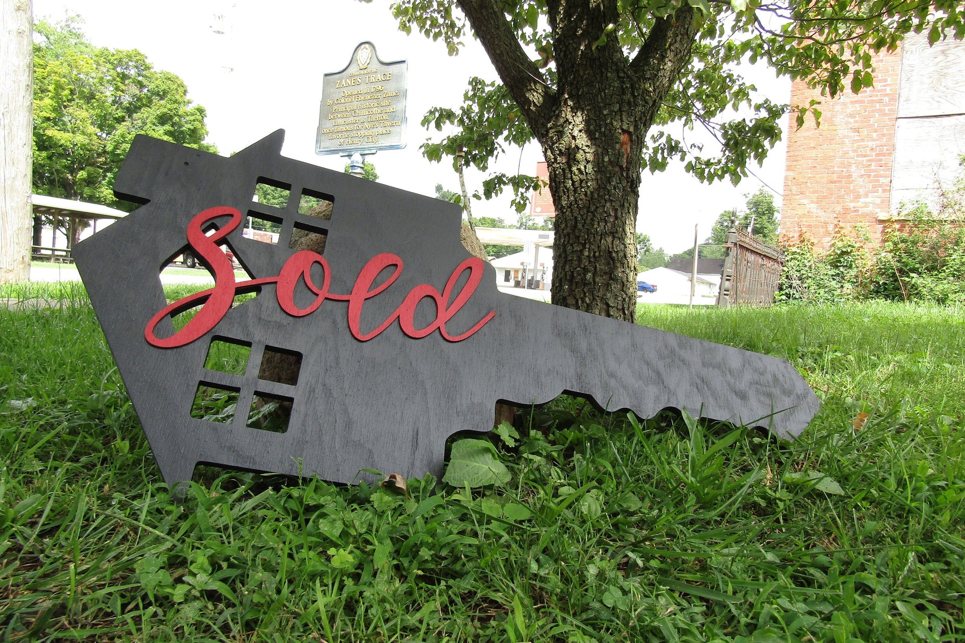 Custom Realtor Reality Sold Sign Contoured Business Commerical Signage Key New Home Made to Order Store Front Logo Wooden Handmade