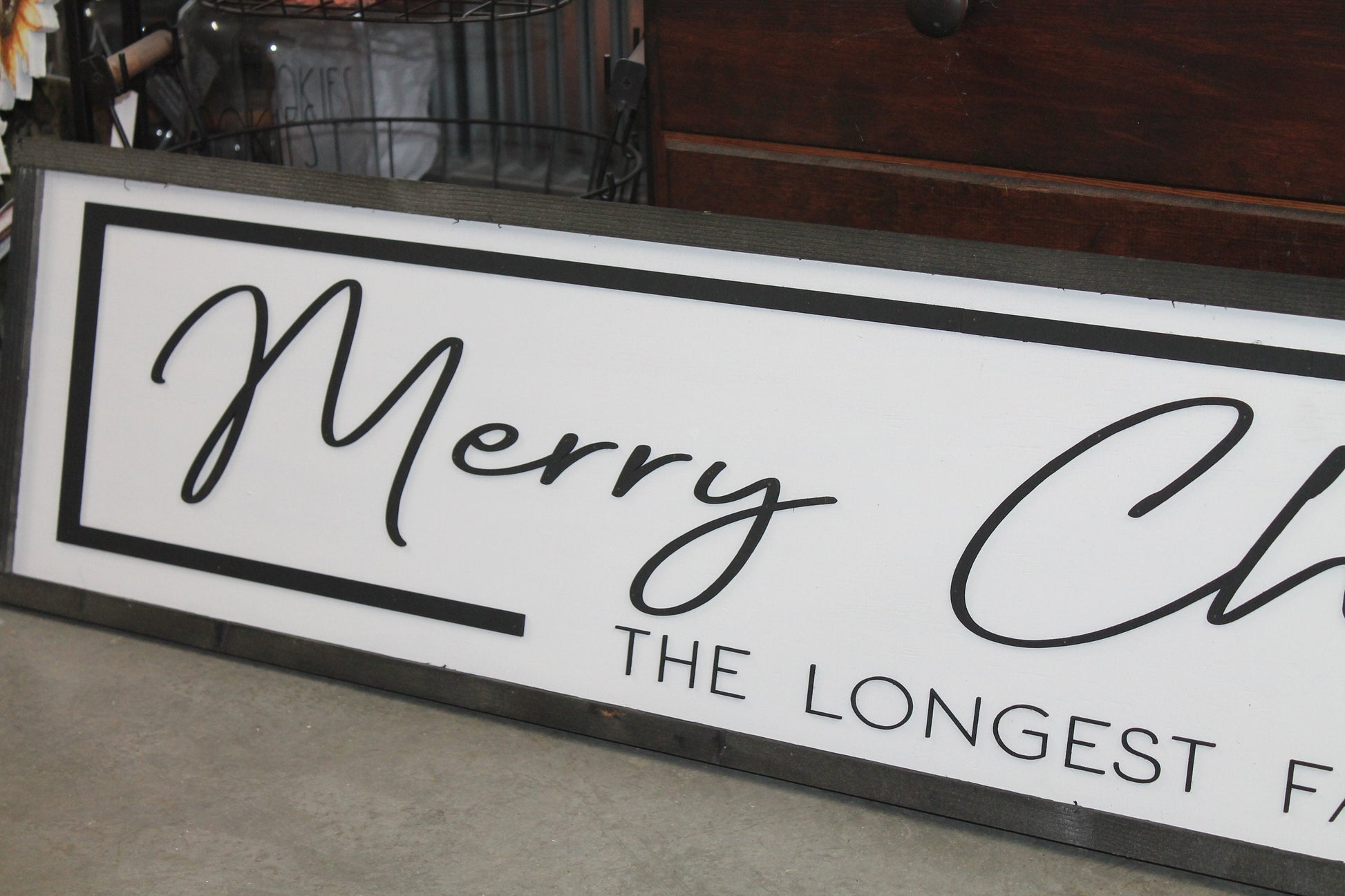 Custom Last Name Wood Laser Cut Out 3D Sign Elevated Letters Personalized Merry Christmas Rustic Farmhouse Winter