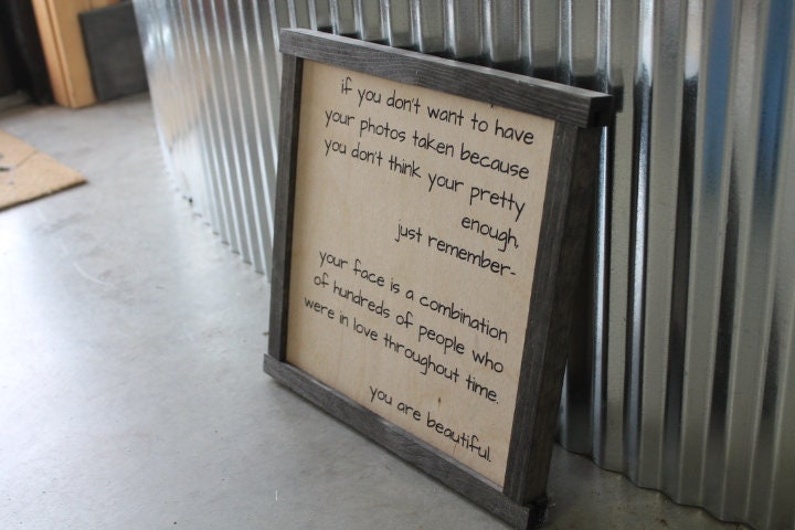 You are Beautiful People in love Photos Inspire Quote Remember Self love Country Square Pattern Block Wall Art Farmhouse Primitive Rustic