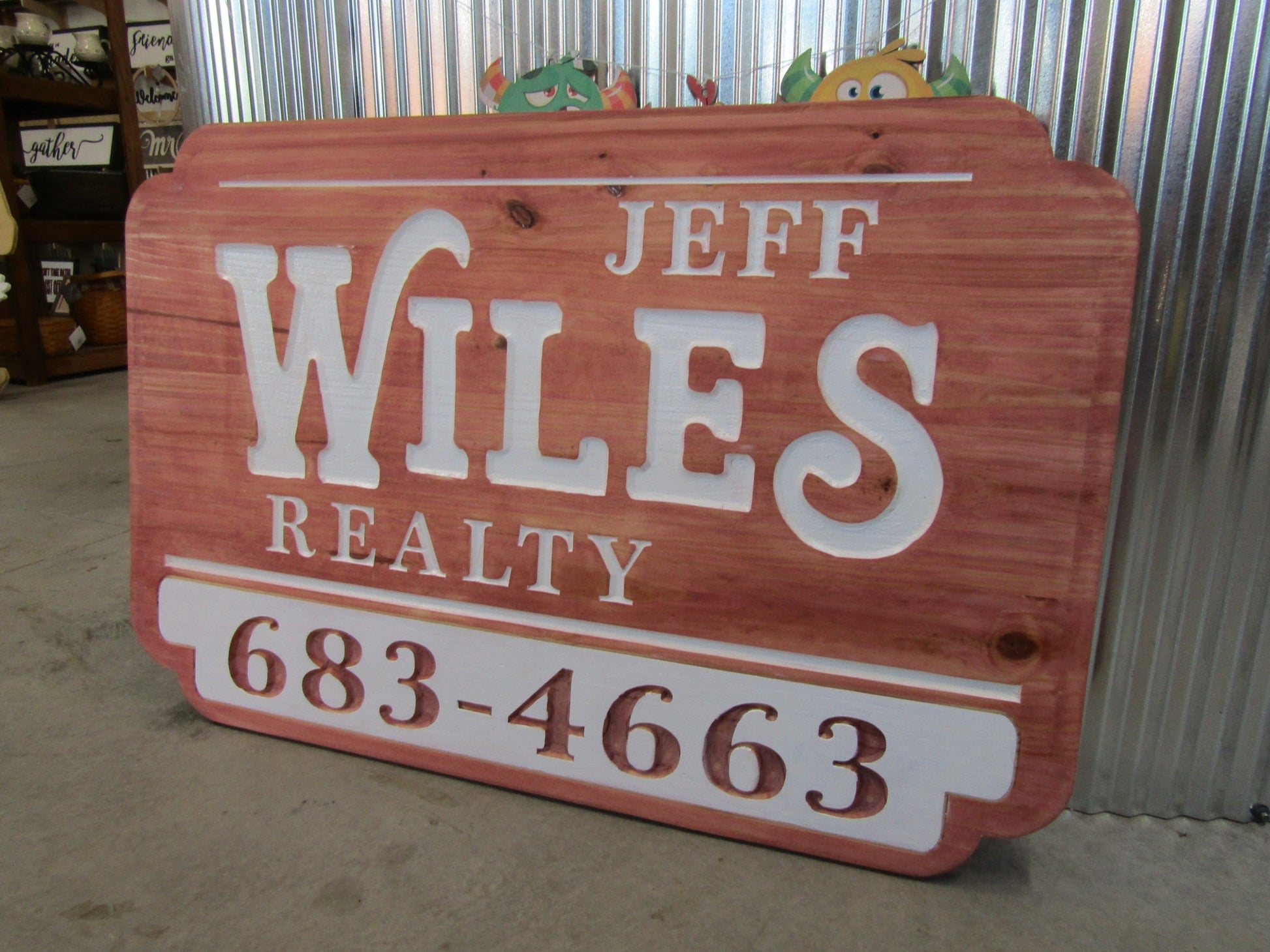 Realtor Estate Agent Custom Real Estate Office Red Engraved Large Business Reality Home Routed Thick Wooden Sign Commerical Signage