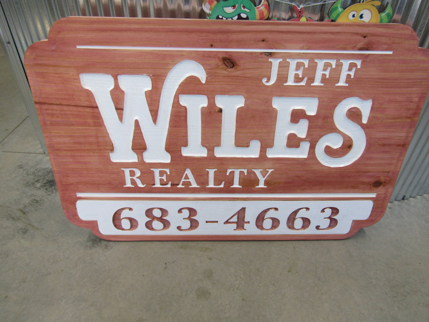 Realtor Estate Agent Custom Real Estate Office Red Engraved Large Business Reality Home Routed Thick Wooden Sign Commerical Signage