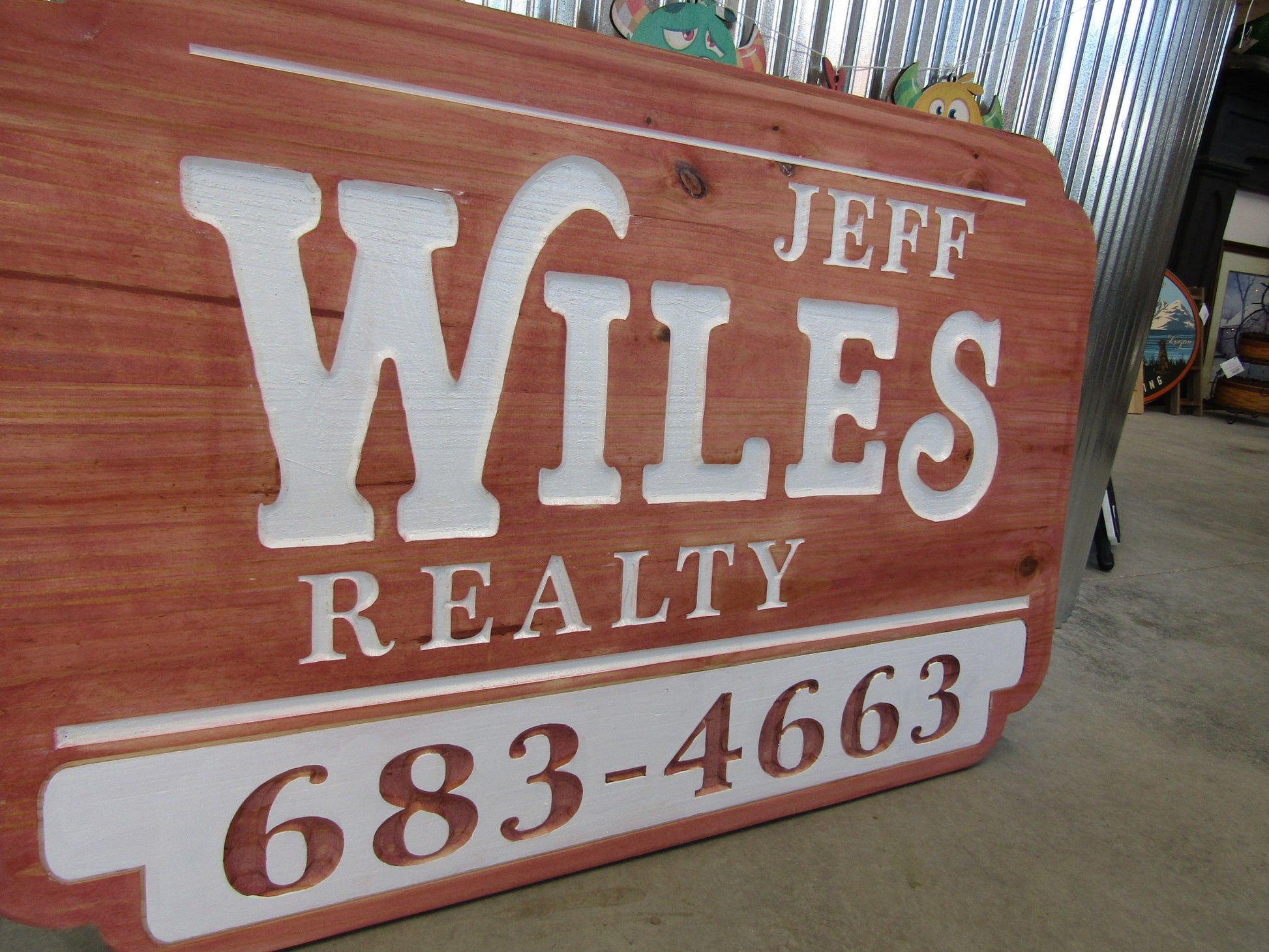 Realtor Estate Agent Custom Real Estate Office Red Engraved Large Business Reality Home Routed Thick Wooden Sign Commerical Signage