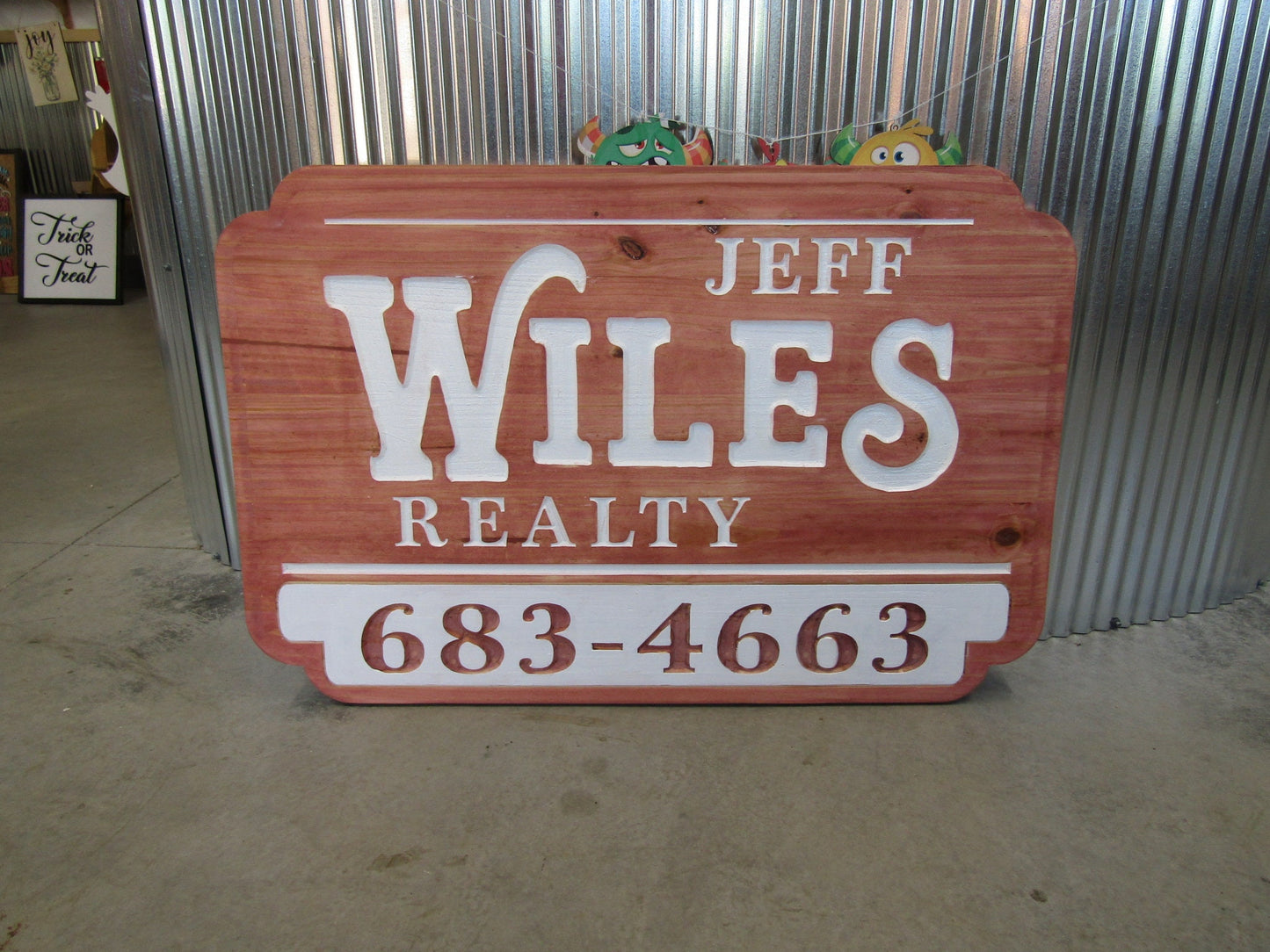 Realtor Estate Agent Custom Real Estate Office Red Engraved Large Business Reality Home Routed Thick Wooden Sign Commerical Signage