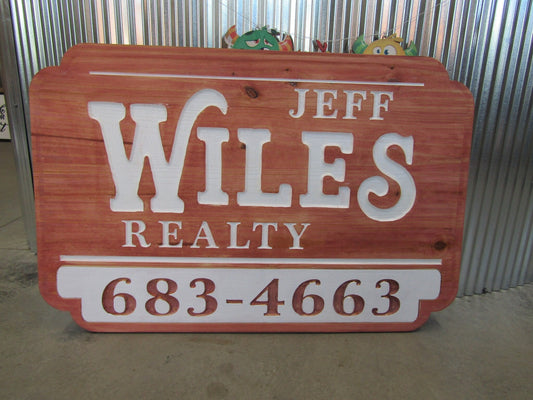 Realtor Estate Agent Custom Real Estate Office Red Engraved Large Business Reality Home Routed Thick Wooden Sign Commerical Signage