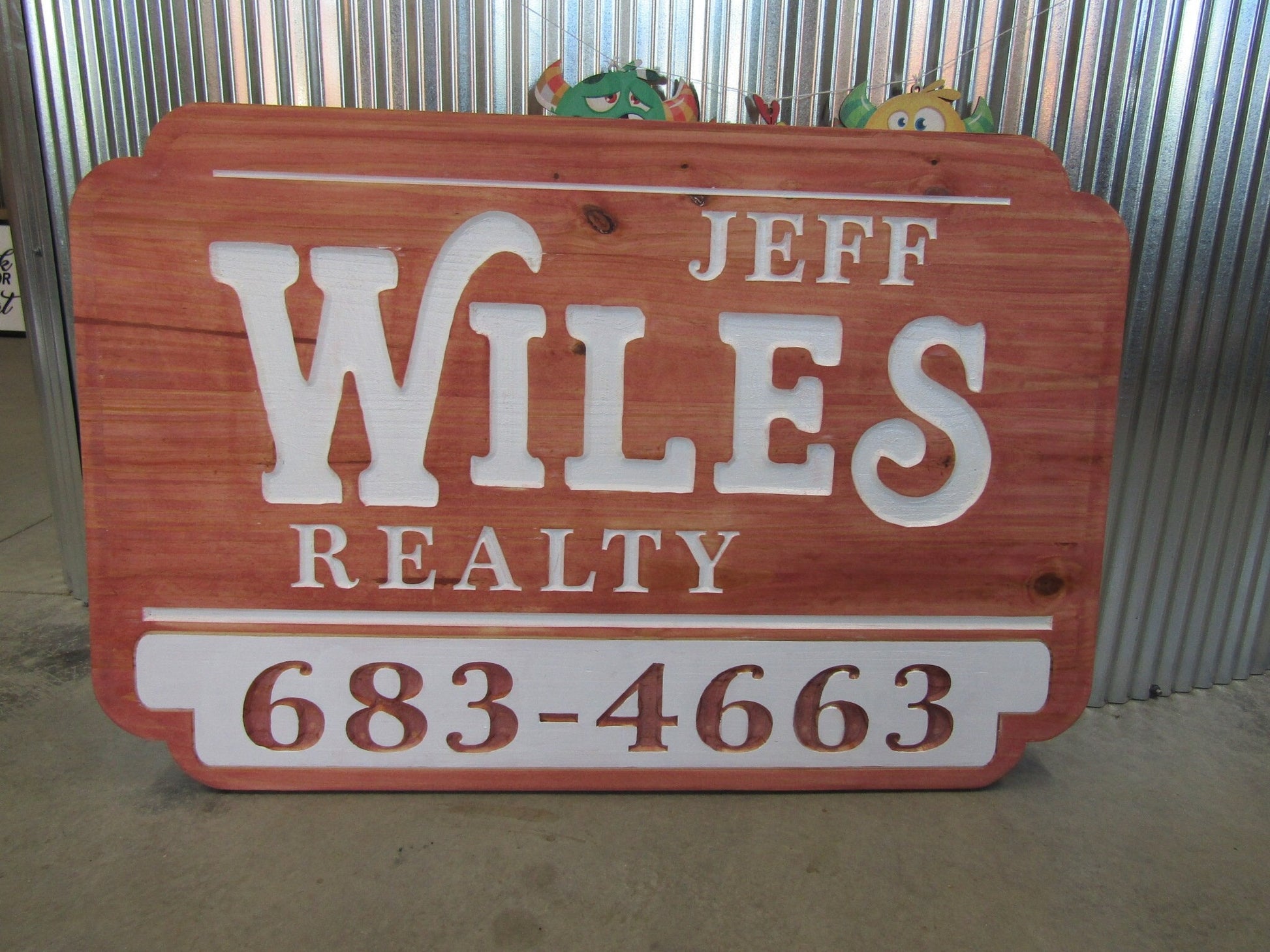 Realtor Estate Agent Custom Real Estate Office Red Engraved Large Business Reality Home Routed Thick Wooden Sign Commerical Signage