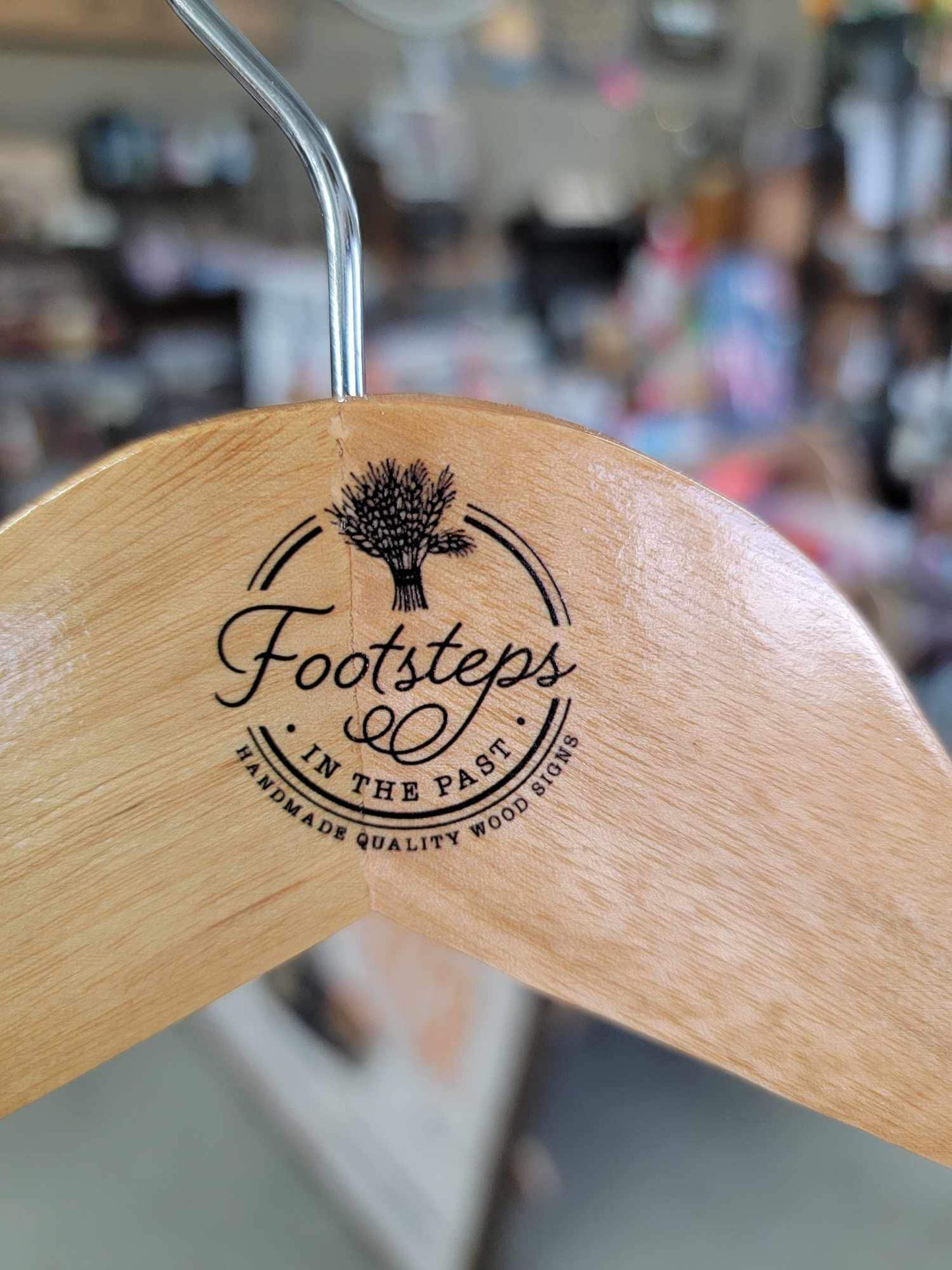 Business Clothing Hangers Store Front Custom Clothes Hanger Printed Hard Wood Use Your Logo Color Ink Customization Logo Personalized