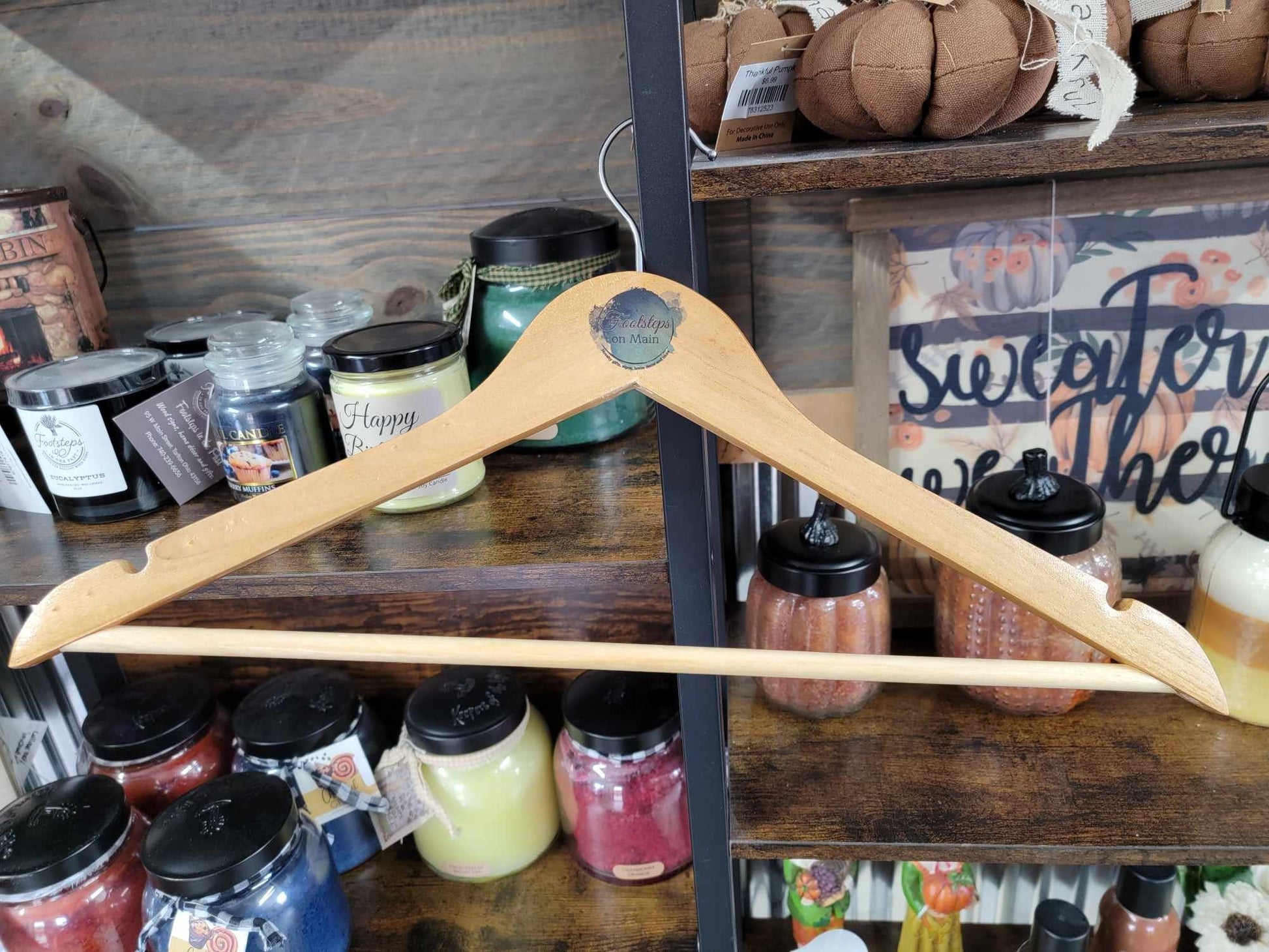 Clothing Boutique Hangers Custom Clothes Tshirt Shop Watercolor Printed Hard Wood Use Your Logo Color Ink Customization Logo Personalized