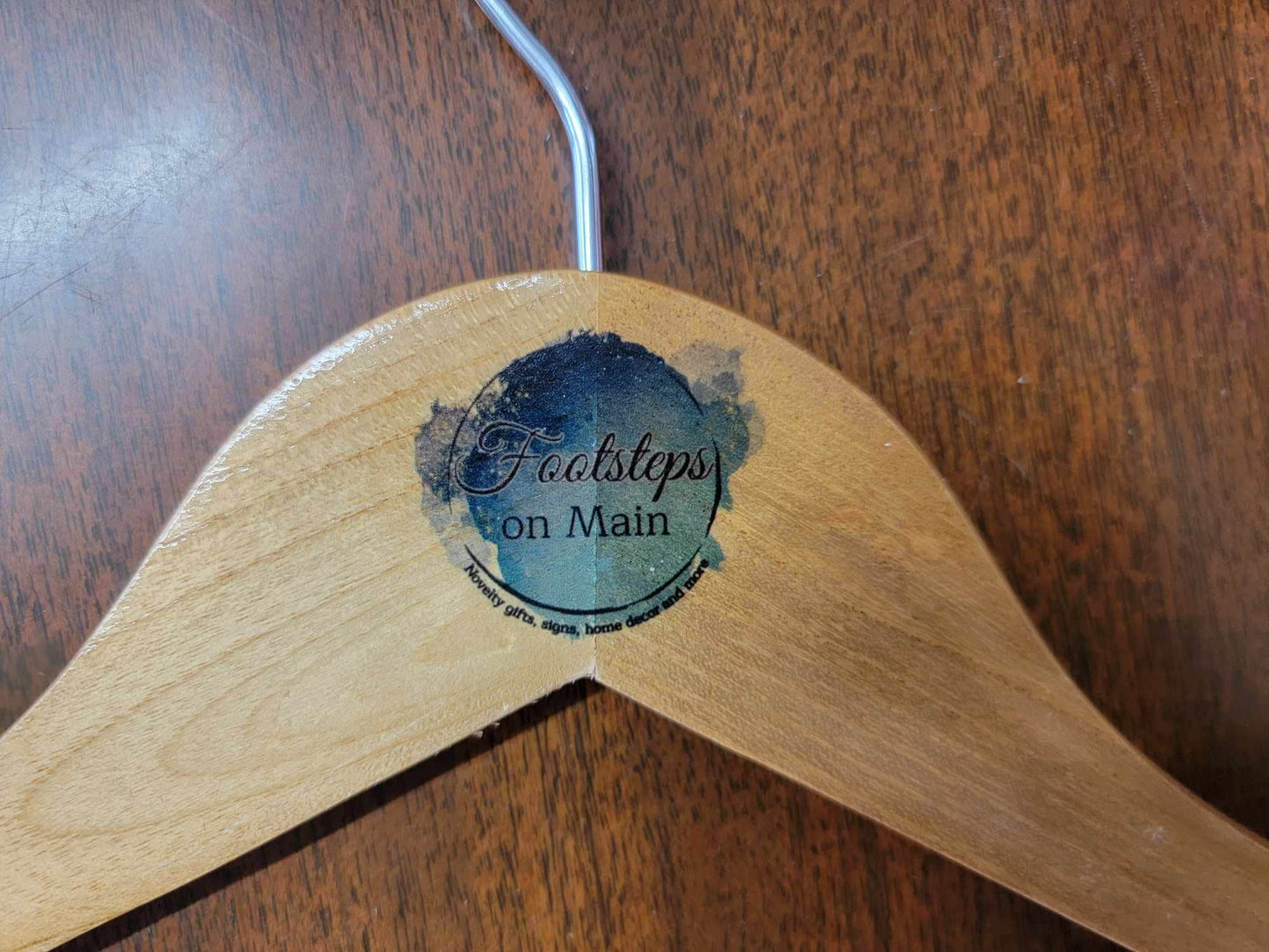 Clothing Boutique Hangers Custom Clothes Tshirt Shop Watercolor Printed Hard Wood Use Your Logo Color Ink Customization Logo Personalized