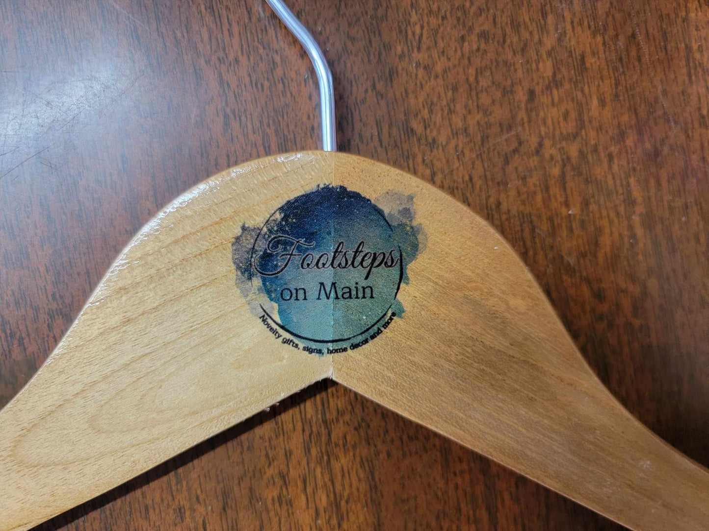 Clothing Boutique Hangers Custom Clothes Tshirt Shop Watercolor Printed Hard Wood Use Your Logo Color Ink Customization Logo Personalized