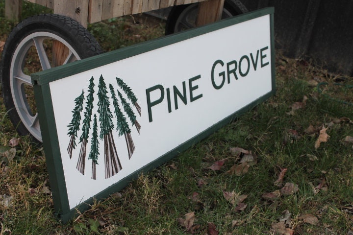 Pine Entrance Sign Tree Forest Company Commerical Custom Personalized Sign Printed Image Name Style 3d Wooden Sign