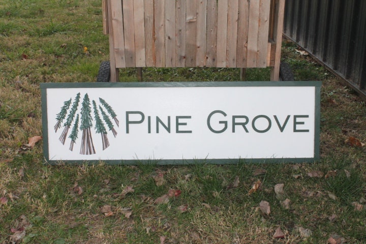 Pine Entrance Sign Tree Forest Company Commerical Custom Personalized Sign Printed Image Name Style 3d Wooden Sign