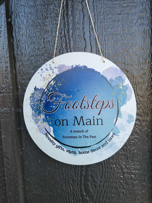 Water Color Splash Small Business Sign Logo Your Actual Logo Round Hanging Sign Booth Custom Circle Personalized Wall Art Color Wood Print