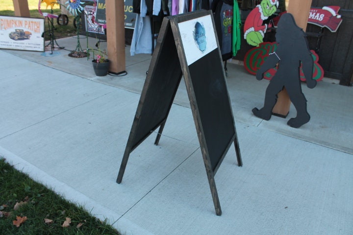 Sidewalk Sign Chalkboard A Frame Folding Sign Affordable Business Sign Your Logo Free Standing Commercial Hinge Outdoor Advertising