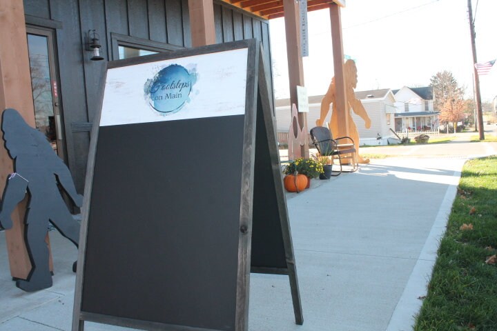 Sidewalk Sign Chalkboard A Frame Folding Sign Affordable Business Sign Your Logo Free Standing Commercial Hinge Outdoor Advertising