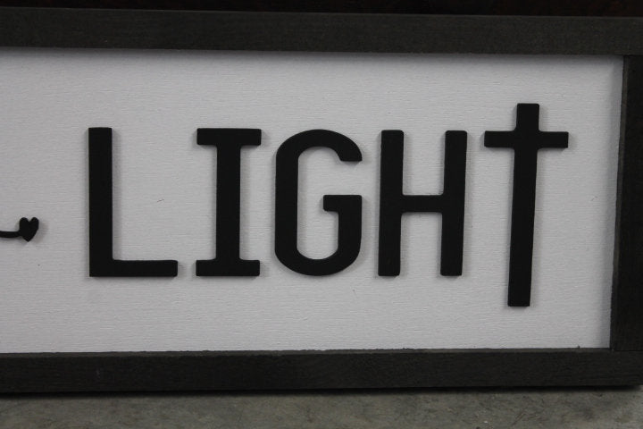 Be The Light Faith Christian Cross Jesus Biblical Home Decor Uplifting 3D Handmade Wall Art Inspirational Raised Wooden Sign