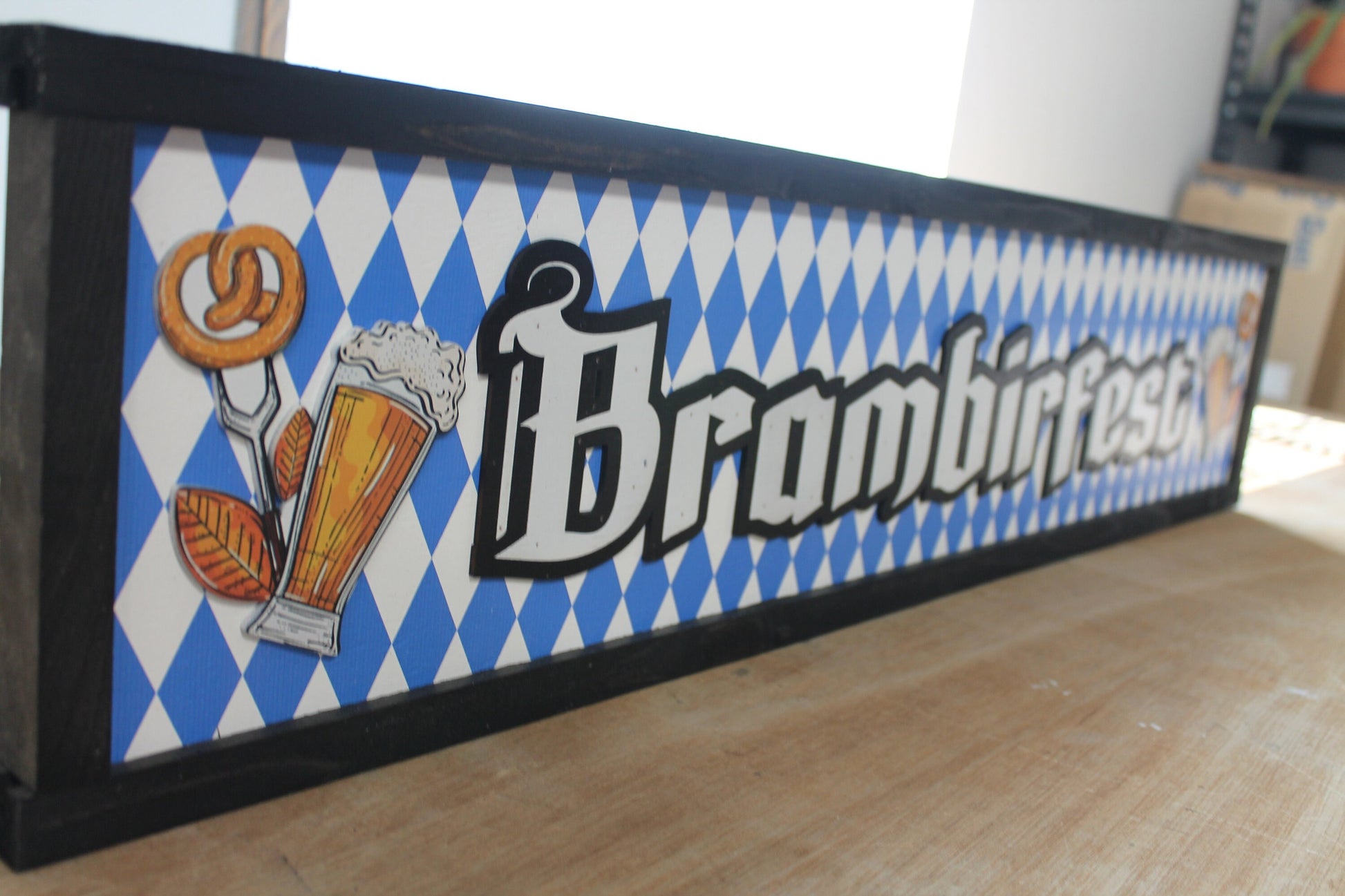 Fest Beer Renaissance Festival Medieval Printed Framed Logo Custom Personalized Wooden Sign Food Truck Food Stand Fair Signage