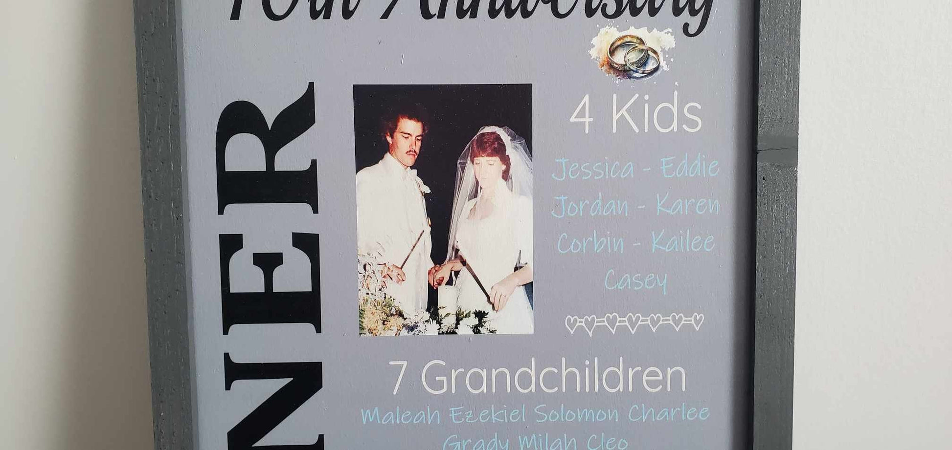 Custom Wedding Anniversary Years Lifetime Memories Photo Wooden Printed Handmade Home Decor Gift for her Gift for him Personalized