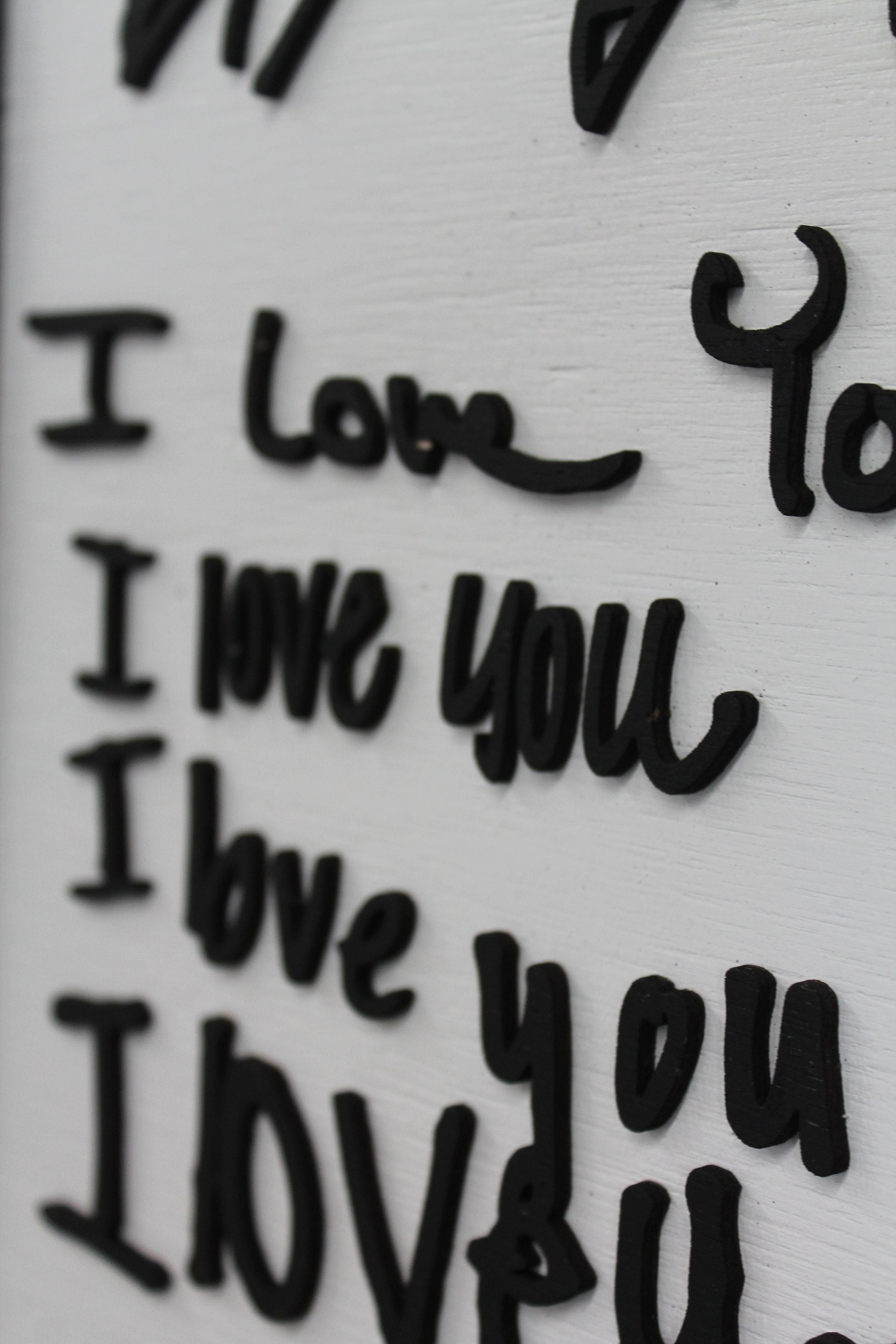 Custom I love you Handwriting Sign Kids Parents Grandparents Gift for her Gift for him Raised 3D Note Reminder Wedding Valentines Day Frame