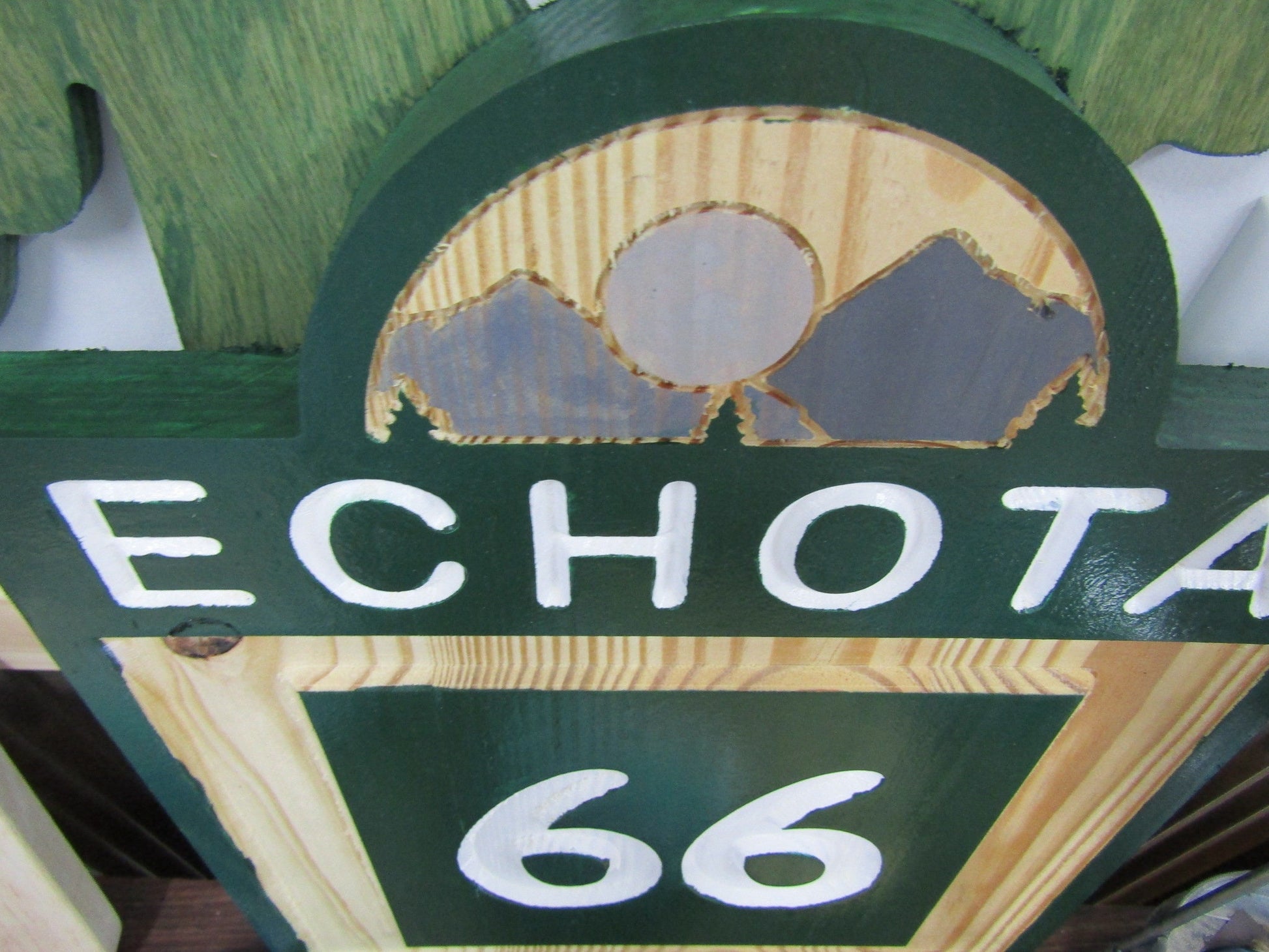 Route Echota Contour Engraved Routed Sign Commerical Real Estate Vacation Wilderness Outdoors Handmade Sign Inscribed