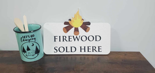 Contour Fire Wood Sign, Firewood Sold Here Sign, Outdoor Firewood Sign, Weatherproof Firewood Sign, Camping Firewood Sign, Outdoor Camp Sign