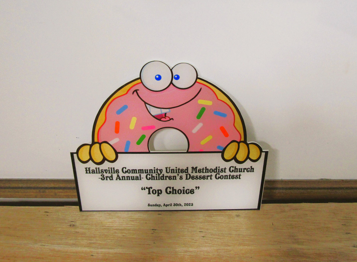 Custom Reverse Printed Acrylic Plaque Donut Award Contour Church Business Top Choice Winner Appreciation Sign Personalized