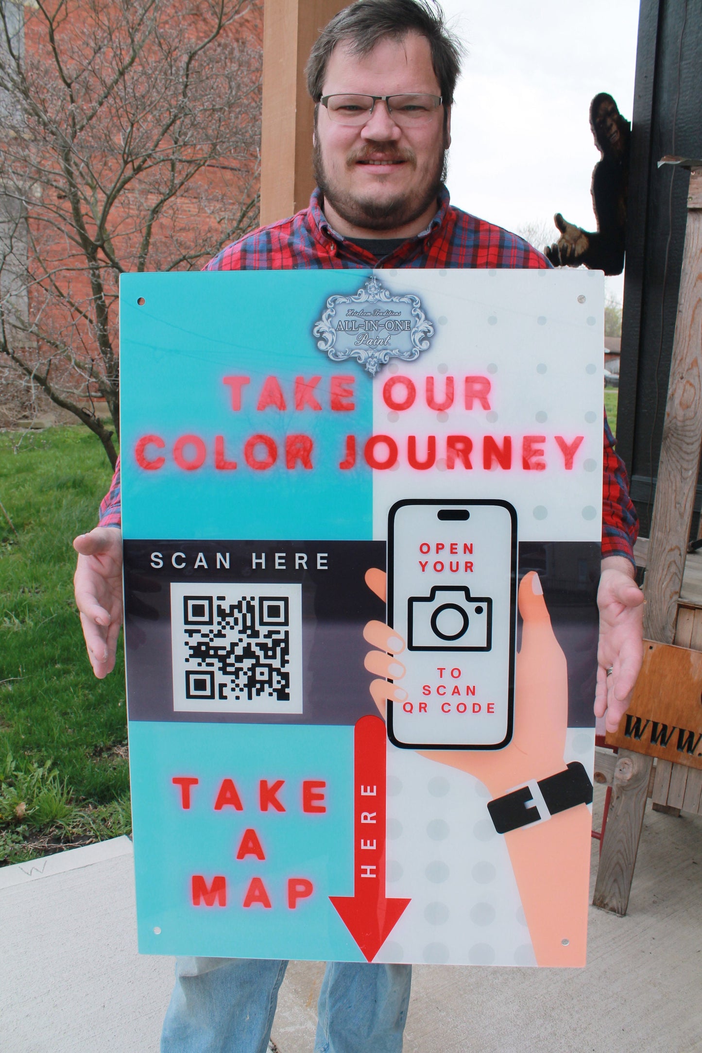 Custom Reverse Printed Acrylic QR Code Informational Commerical Signage Scan Map Business Sign Personalized Color Logo