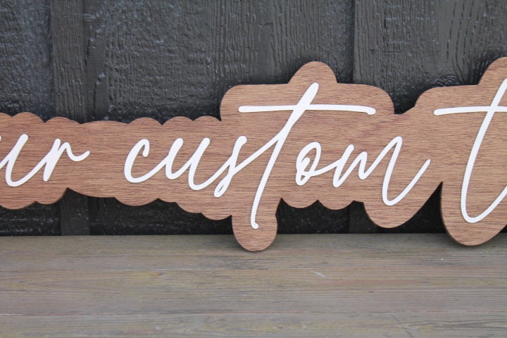 Custom Wood Sign Name Phrase Personalized Sign You Text Here Nursey Lastname Girl Name Boy Name Single Double sided Giftable 3D Raised