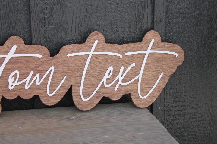 Custom Wood Sign Name Phrase Personalized Sign You Text Here Nursey Lastname Girl Name Boy Name Single Double sided Giftable 3D Raised