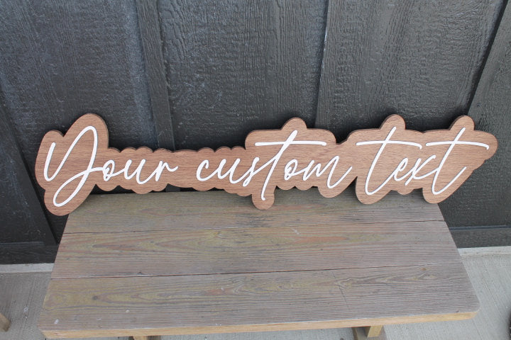 Custom Wood Sign Name Phrase Personalized Sign You Text Here Nursey Lastname Girl Name Boy Name Single Double sided Giftable 3D Raised