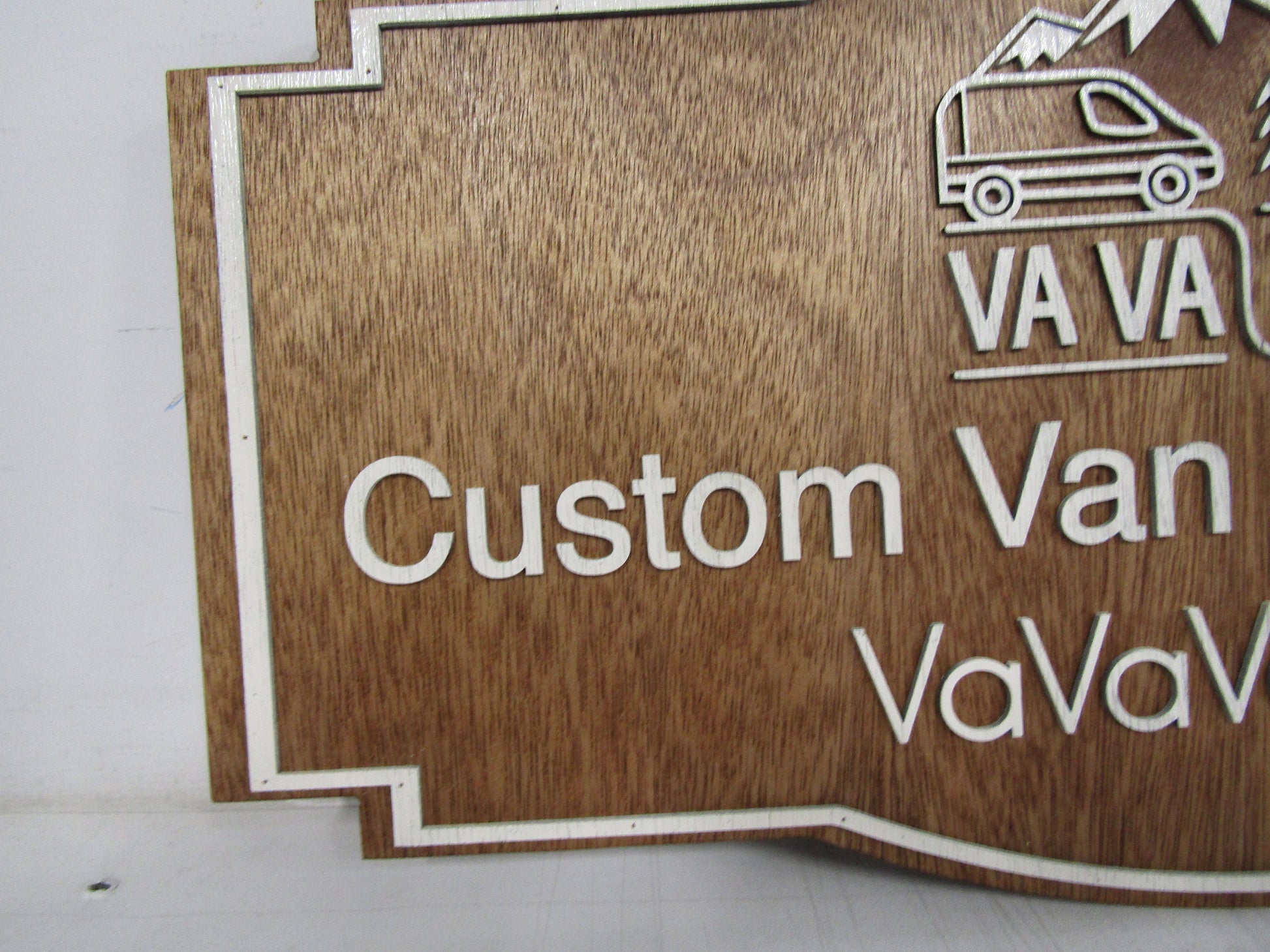 Custom Handmade Wood Sign for Outdoor Indoor Hanging Personalized Commercial Signage Van Vehicle Business Sign Raised Text Handmade