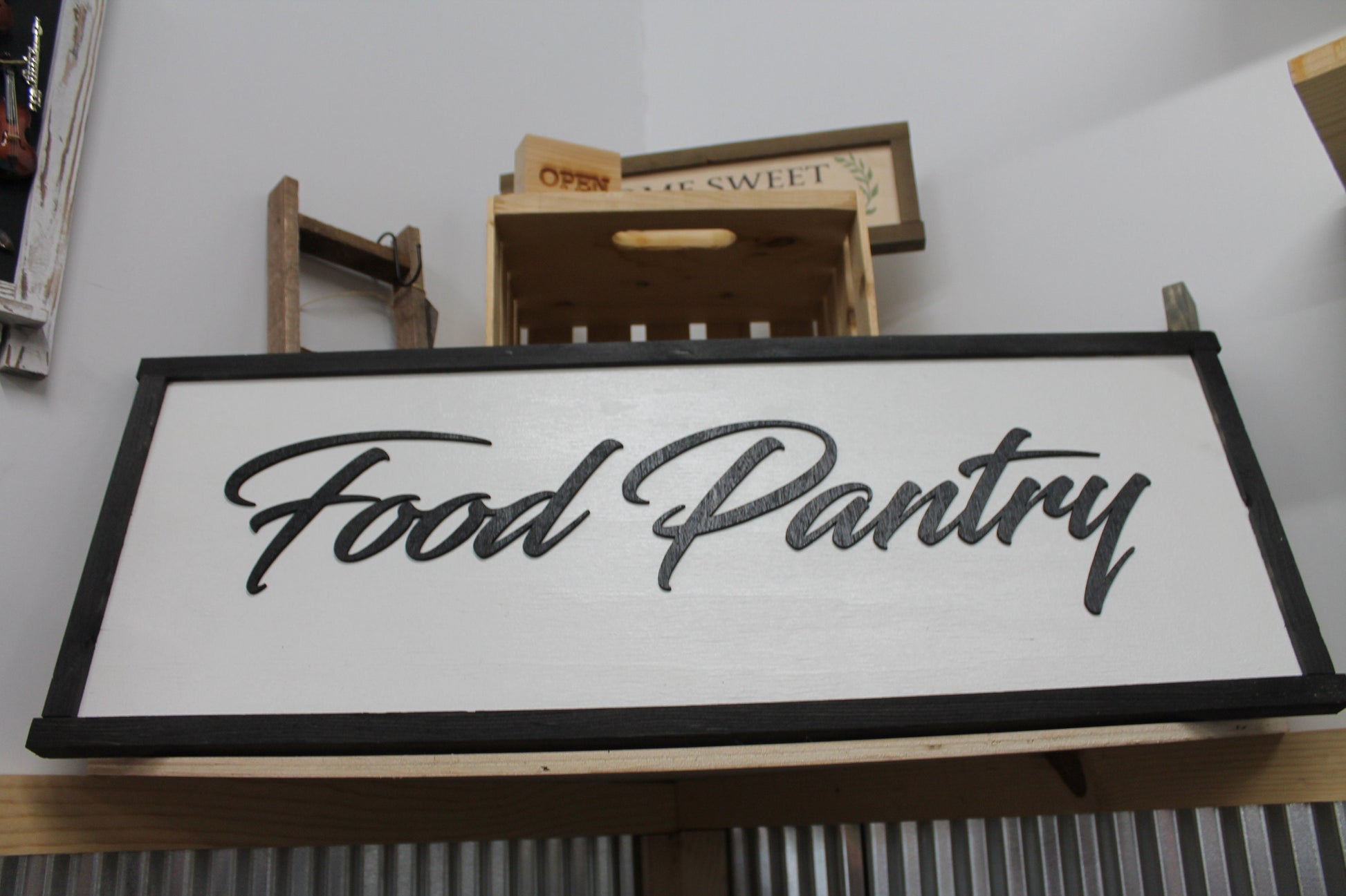 Customizable Wooden Sign Door Food Pantry Business Sign Framed Name Plate Commerical Signage 3D Raised Church Custom Matching Direction