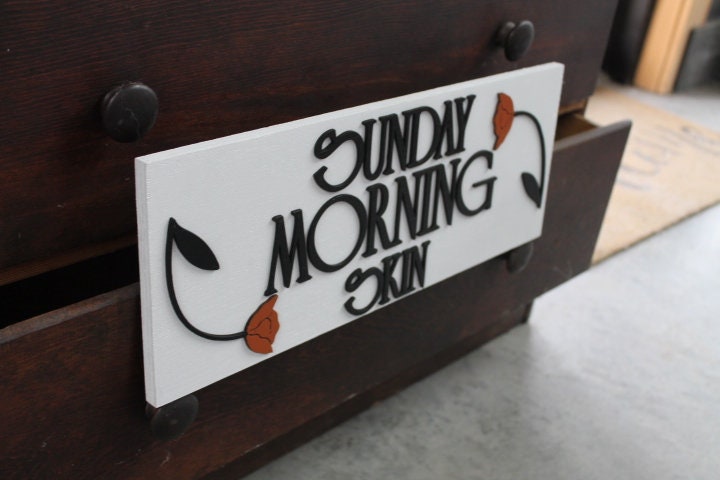 Custom Wooden Handmade Sign Skin Care Floral Poppy Unframed Commerical Signage 3D Raised Letters Company Name Personalized Customizable