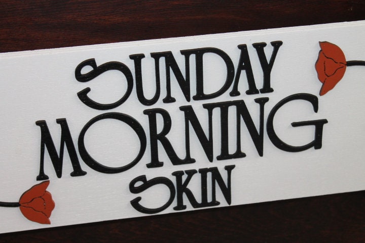 Custom Wooden Handmade Sign Skin Care Floral Poppy Unframed Commerical Signage 3D Raised Letters Company Name Personalized Customizable