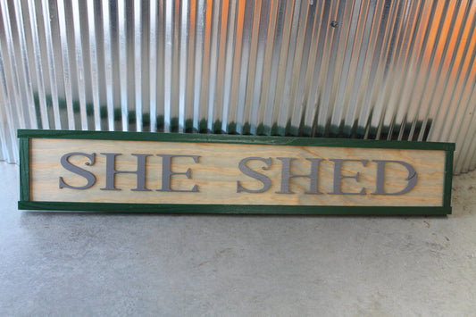 Wooden Sign She Shed Handmade Gift Building Sign Personalized Sign Custom Made to Order 3D Signage Ranch Style Country