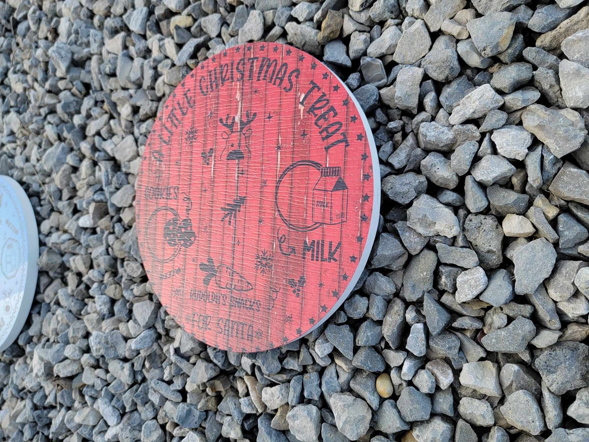 Dear Santa Tray A Little Christmas Treat Round Blue Cookies Milk Reindeer Carrot PVC Printed Christmas Day Gift Snack Plate Leave for Santa