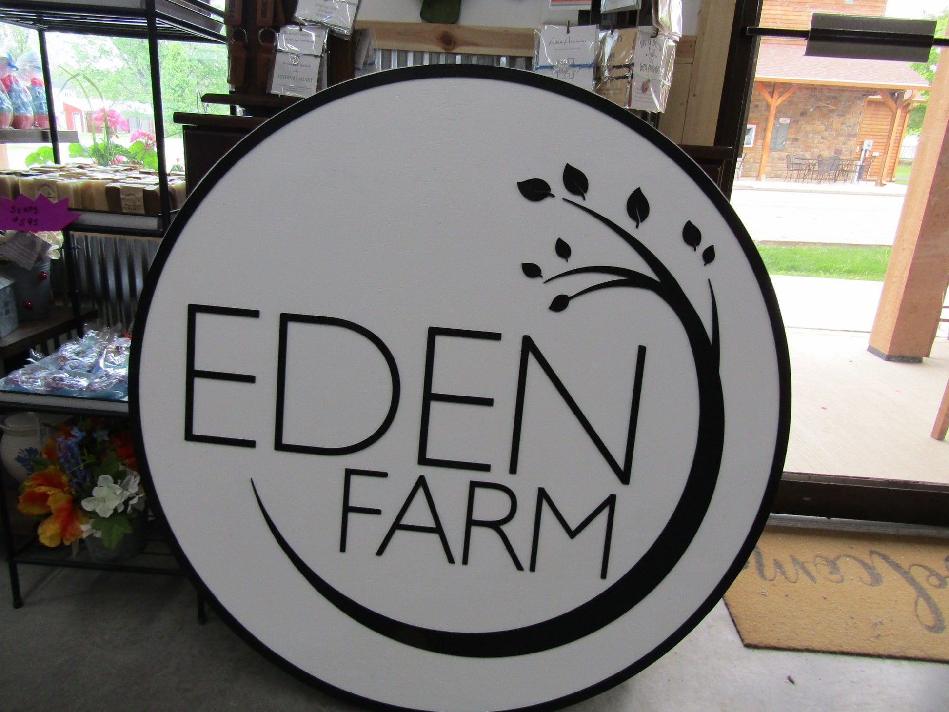 Custom Wooden Sign Eden Tree of Life Personalized Logo Round Made to Order Logo Circle Handmade Raised Text Home