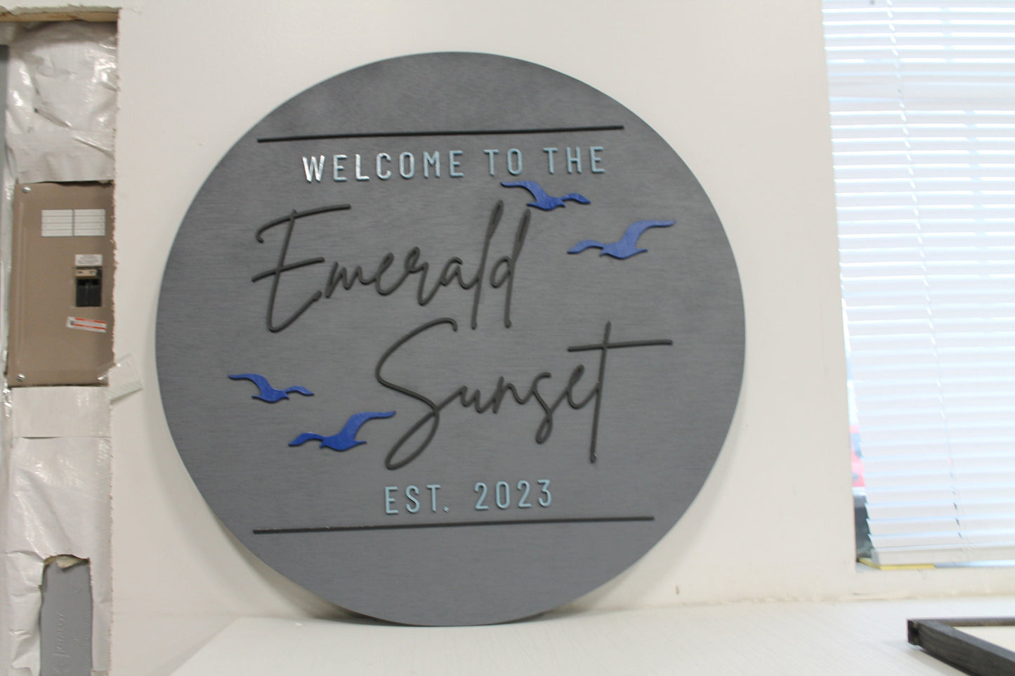 Custom Welcome Sign for Home Address Beach Lake You Design Vacation Home Round 3d Sign Personalized Handmade Wooden Home Sign