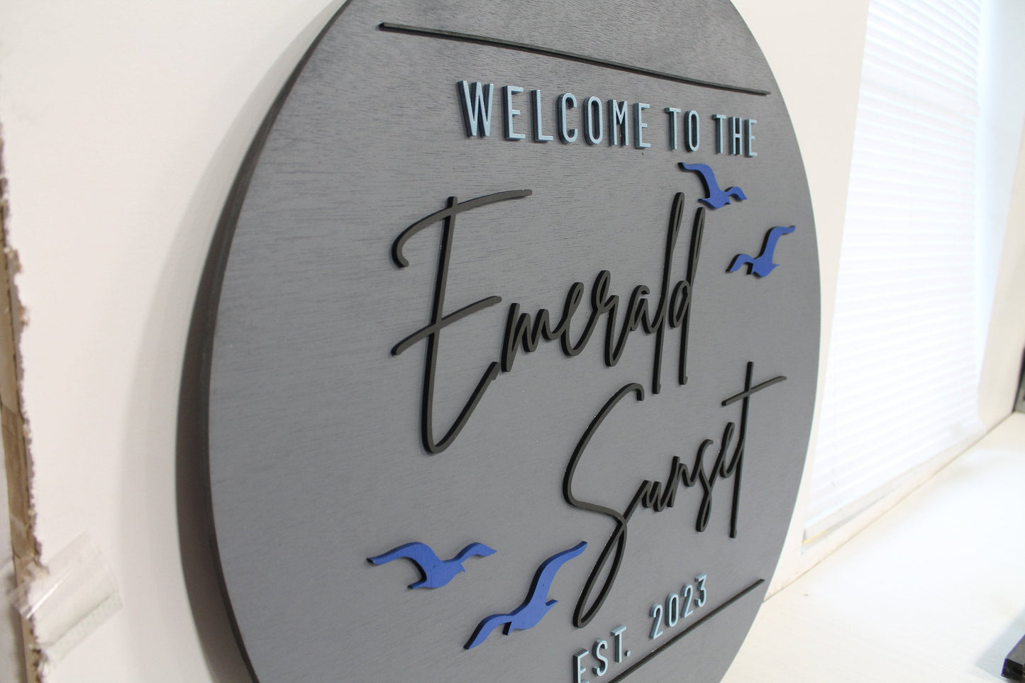 Custom Welcome Sign for Home Address Beach Lake You Design Vacation Home Round 3d Sign Personalized Handmade Wooden Home Sign