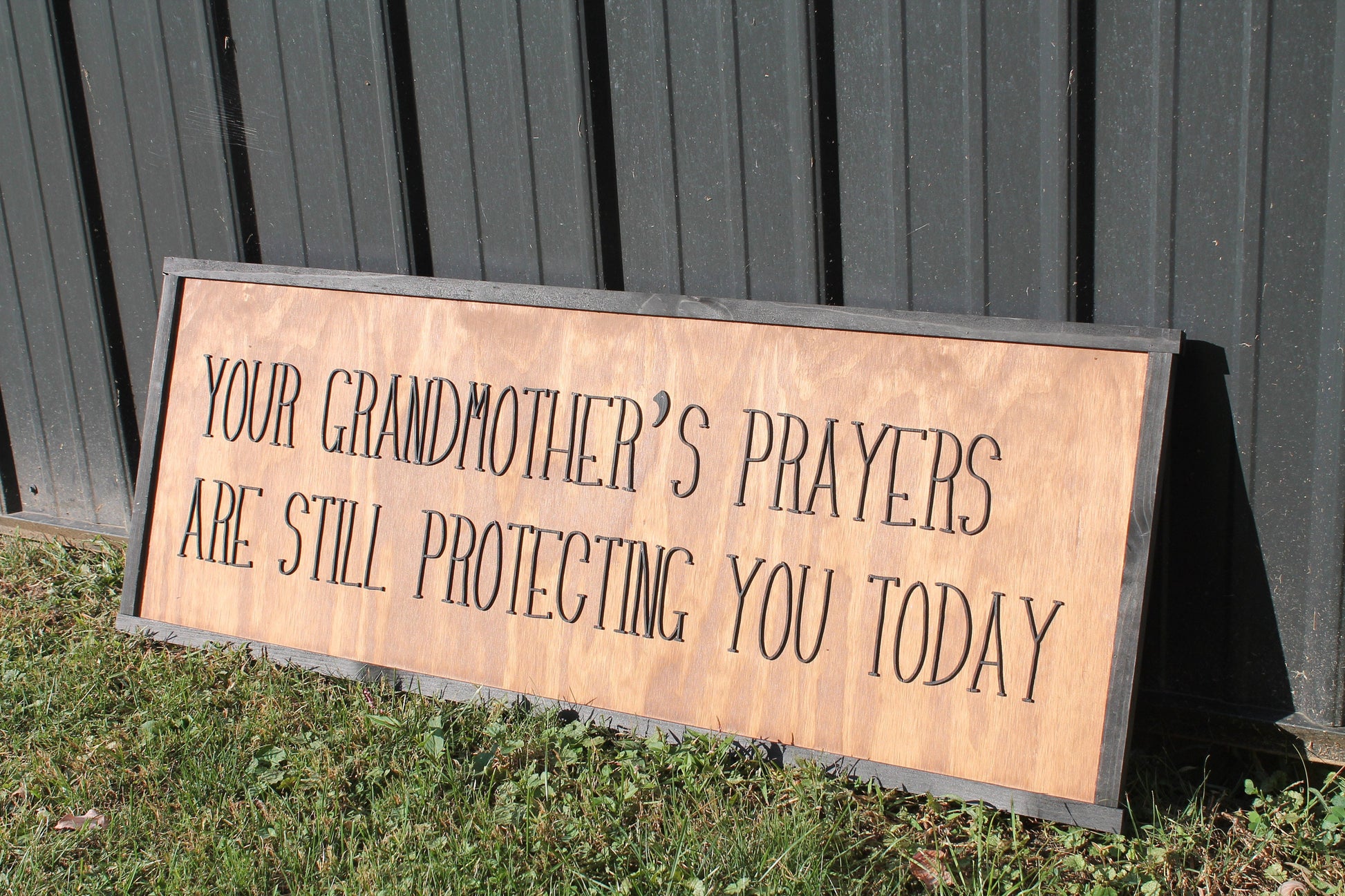 Grandmas Prayers Protection Love Family Grandmother Biblical Home Decor Uplifting 3D Handmade Wall Art Inspirational Raised Wooden Sign