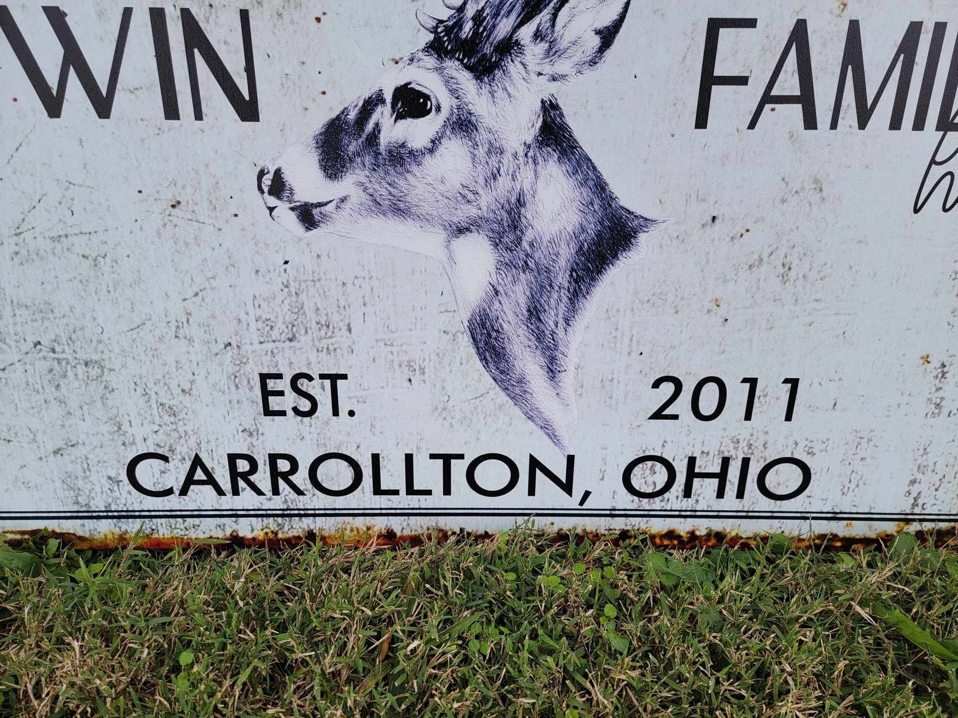 Custom Sign Printed Family Welcome Sign Deer Rustic Wood Unframed Buck Vintage Rectangle Lastname Personalized Porch