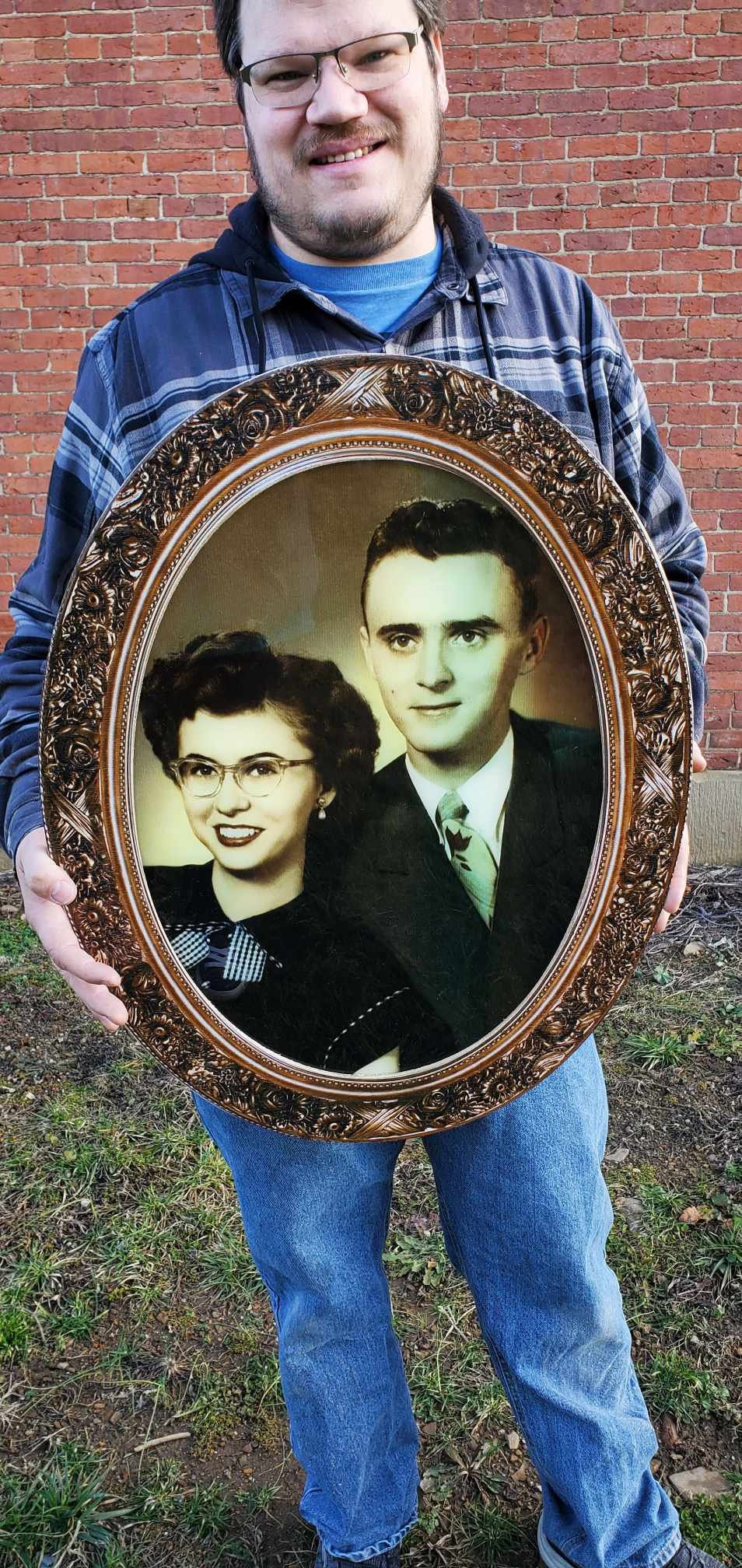 Vintage photograph on Acrylic with gold wood frame customized with your actual photograph can us retro or modern photo or picture