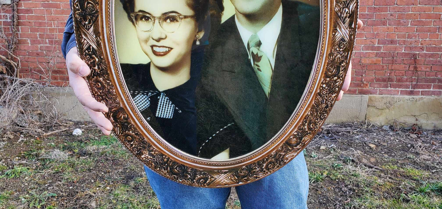 Vintage photograph on Acrylic with gold wood frame customized with your actual photograph can us retro or modern photo or picture