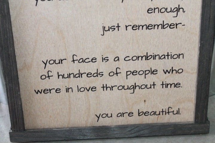 You are Beautiful People in love Photos Inspire Quote Remember Self love Country Square Pattern Block Wall Art Farmhouse Primitive Rustic