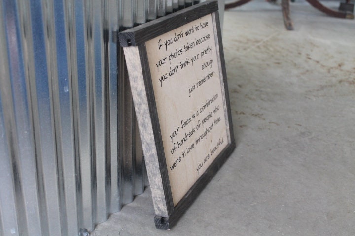 You are Beautiful People in love Photos Inspire Quote Remember Self love Country Square Pattern Block Wall Art Farmhouse Primitive Rustic