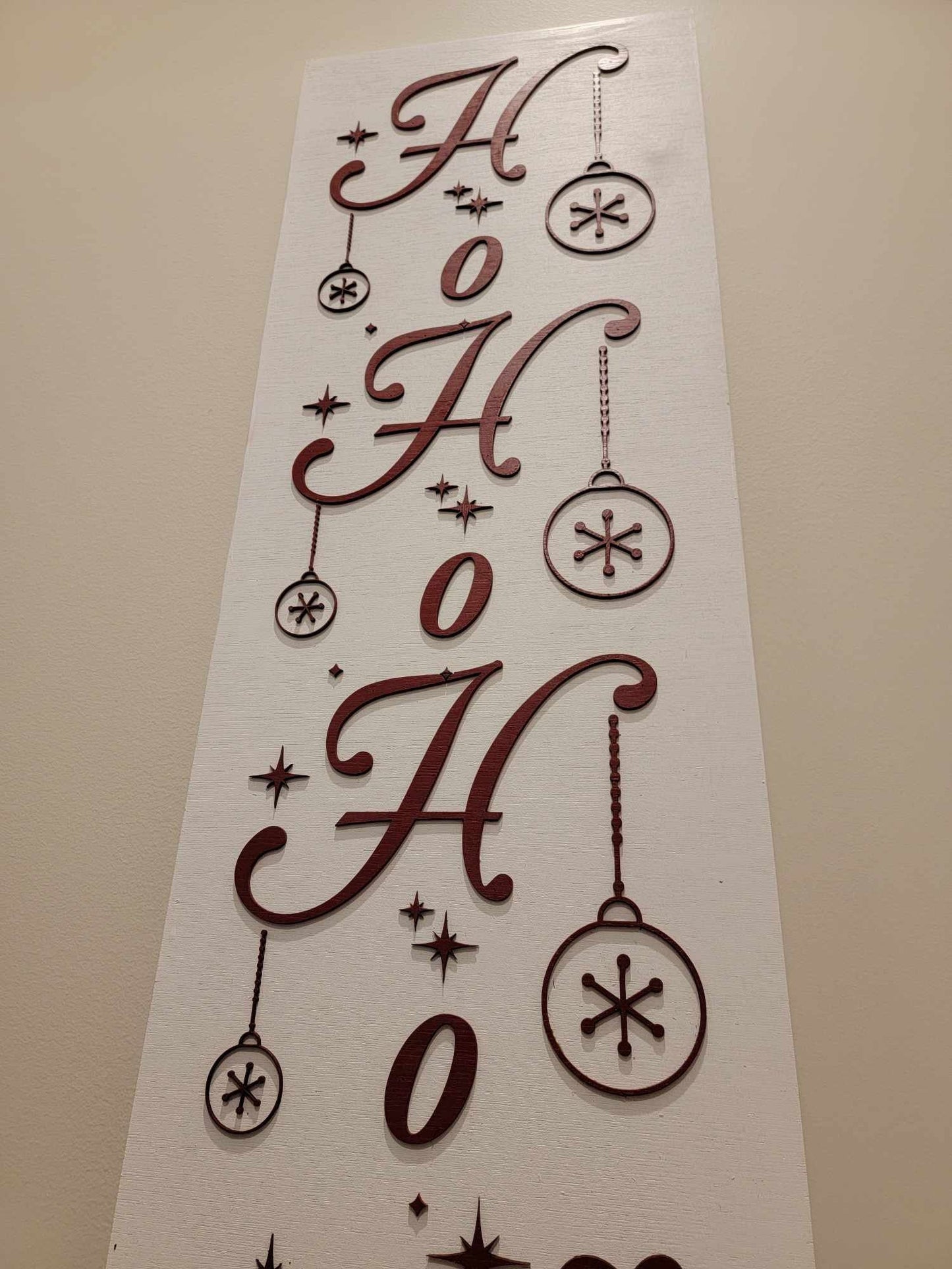 Merry Christmas Yall Ho Ho Ho Farmhouse Porch Leaner Step Door Sign 3D Handmade Winter Unframed Red and Green Country Southern